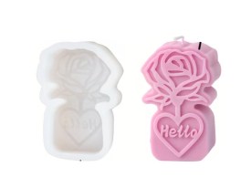 Molde silicona rosa HELLO